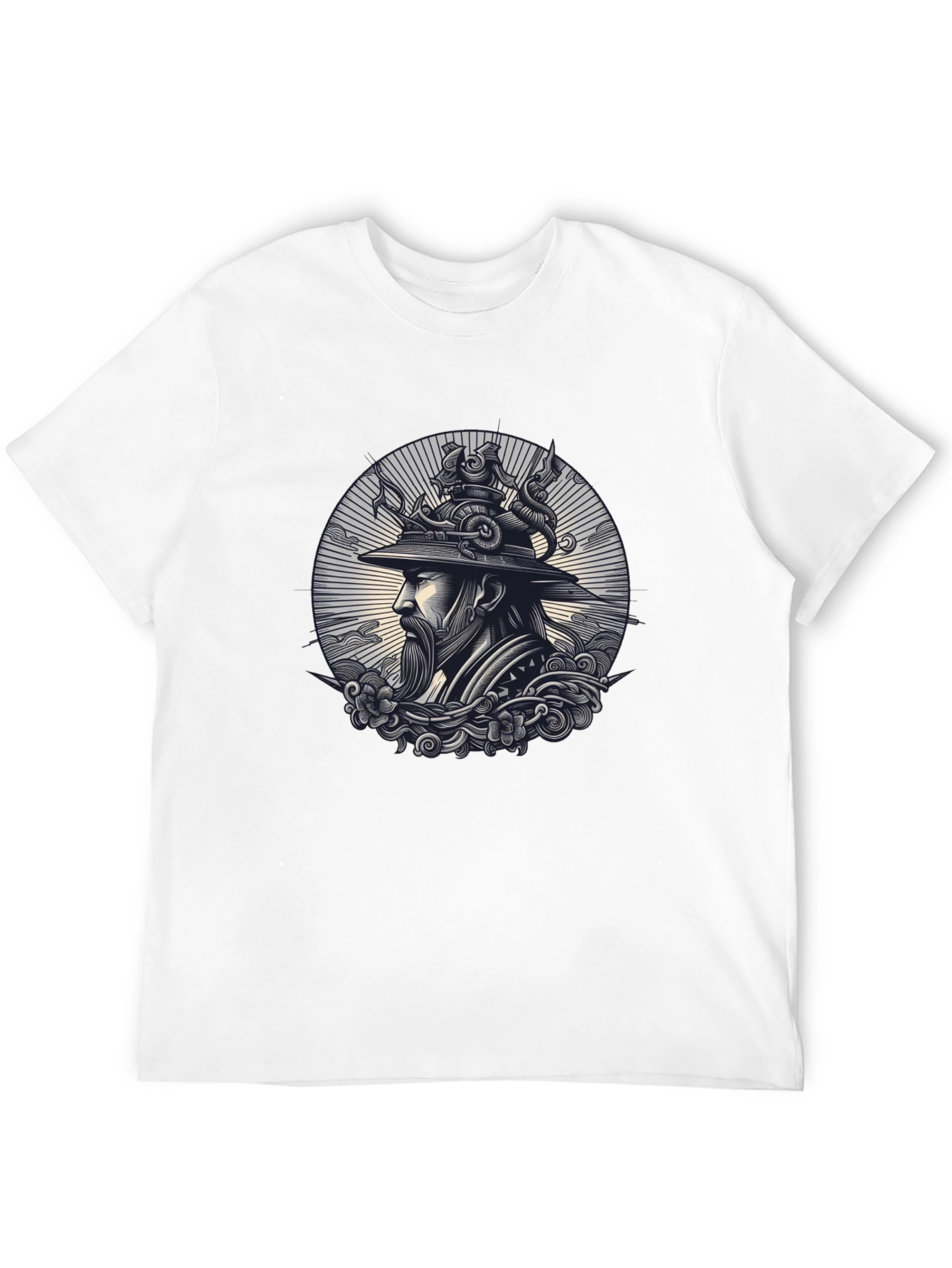 Samurai Graphic Print Black T-Shirt