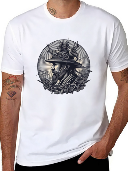 Samurai Graphic Print Black T-Shirt