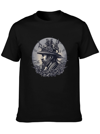 Samurai Graphic Print Black T-Shirt