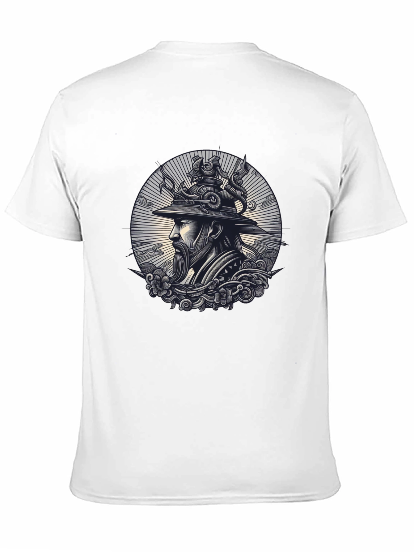 Samurai Graphic Print Black T-Shirt