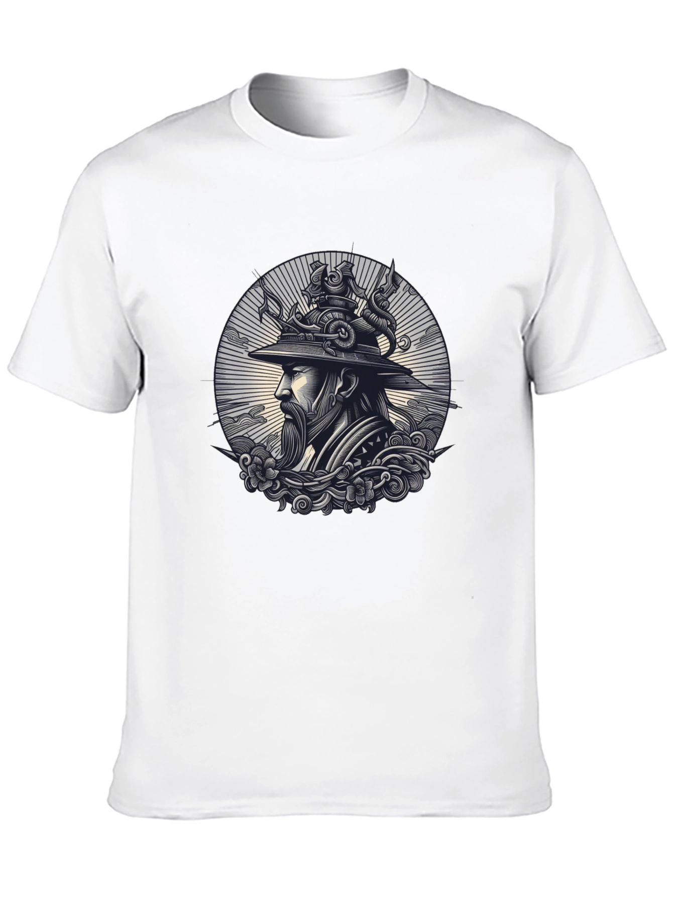 Samurai Graphic Print Black T-Shirt