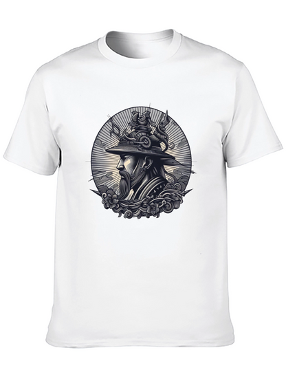 Samurai Graphic Print Black T-Shirt