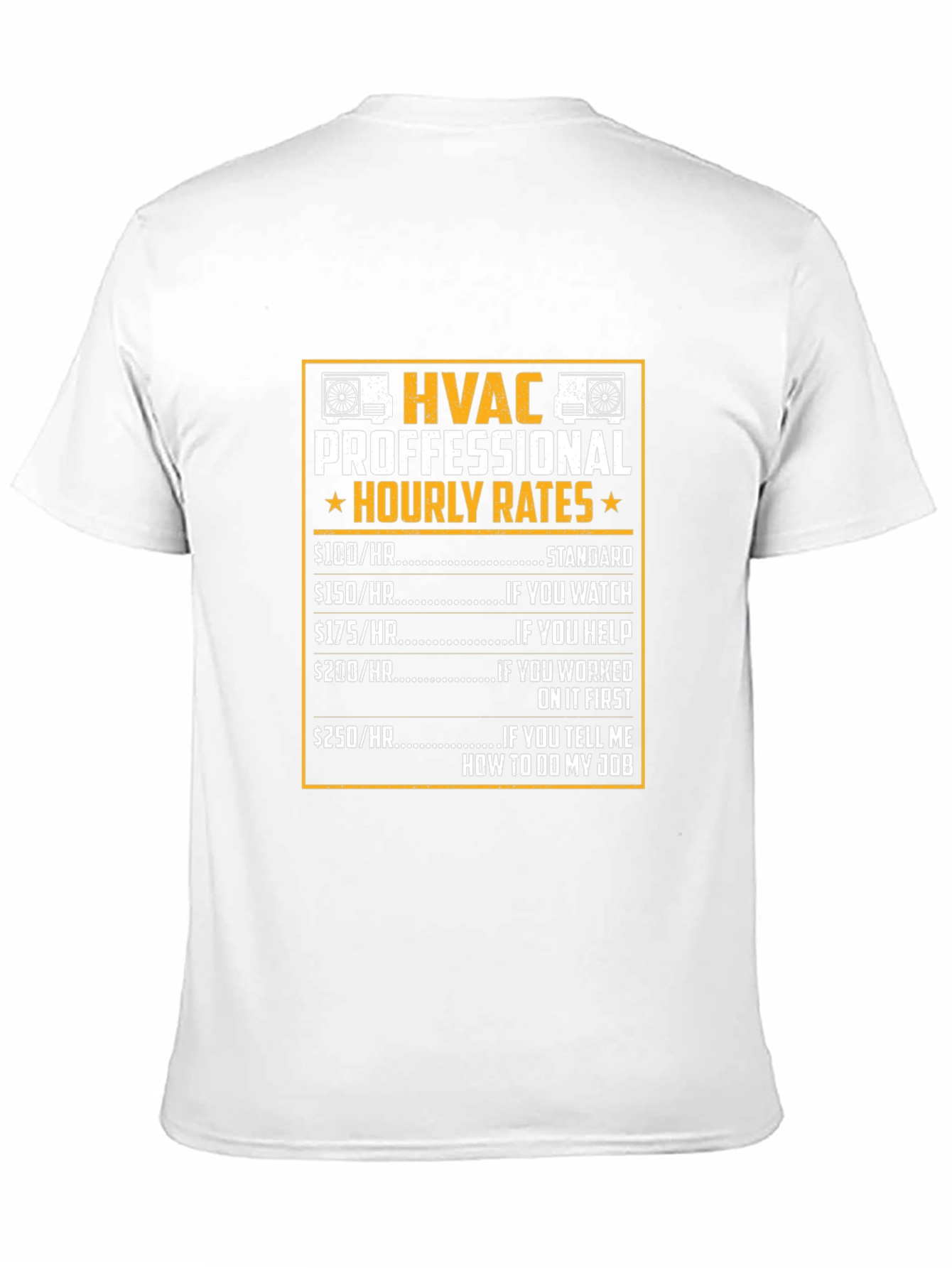 HVAC Pro Hourly Rates Black T-Shirt
