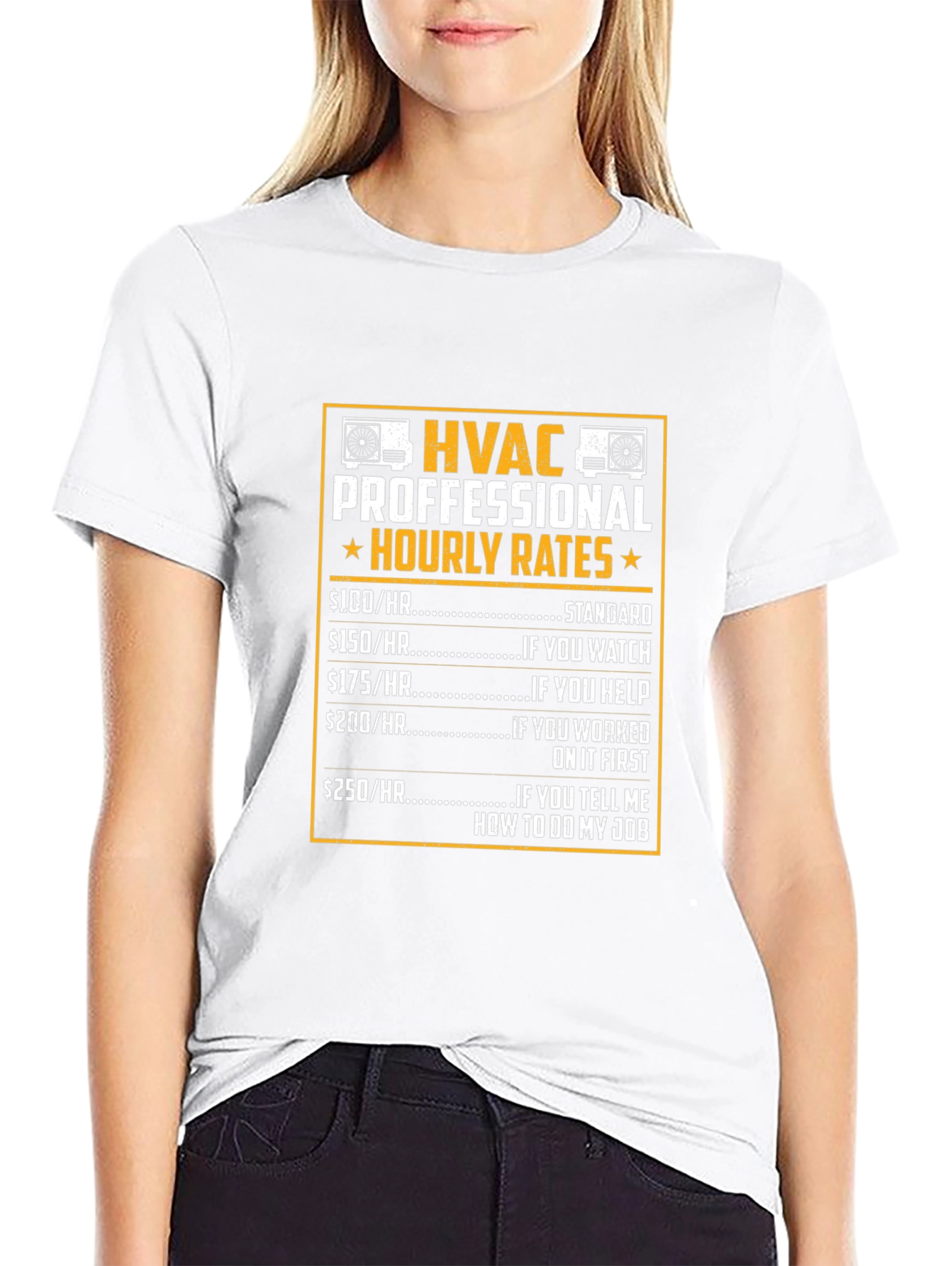 HVAC Pro Hourly Rates Black T-Shirt