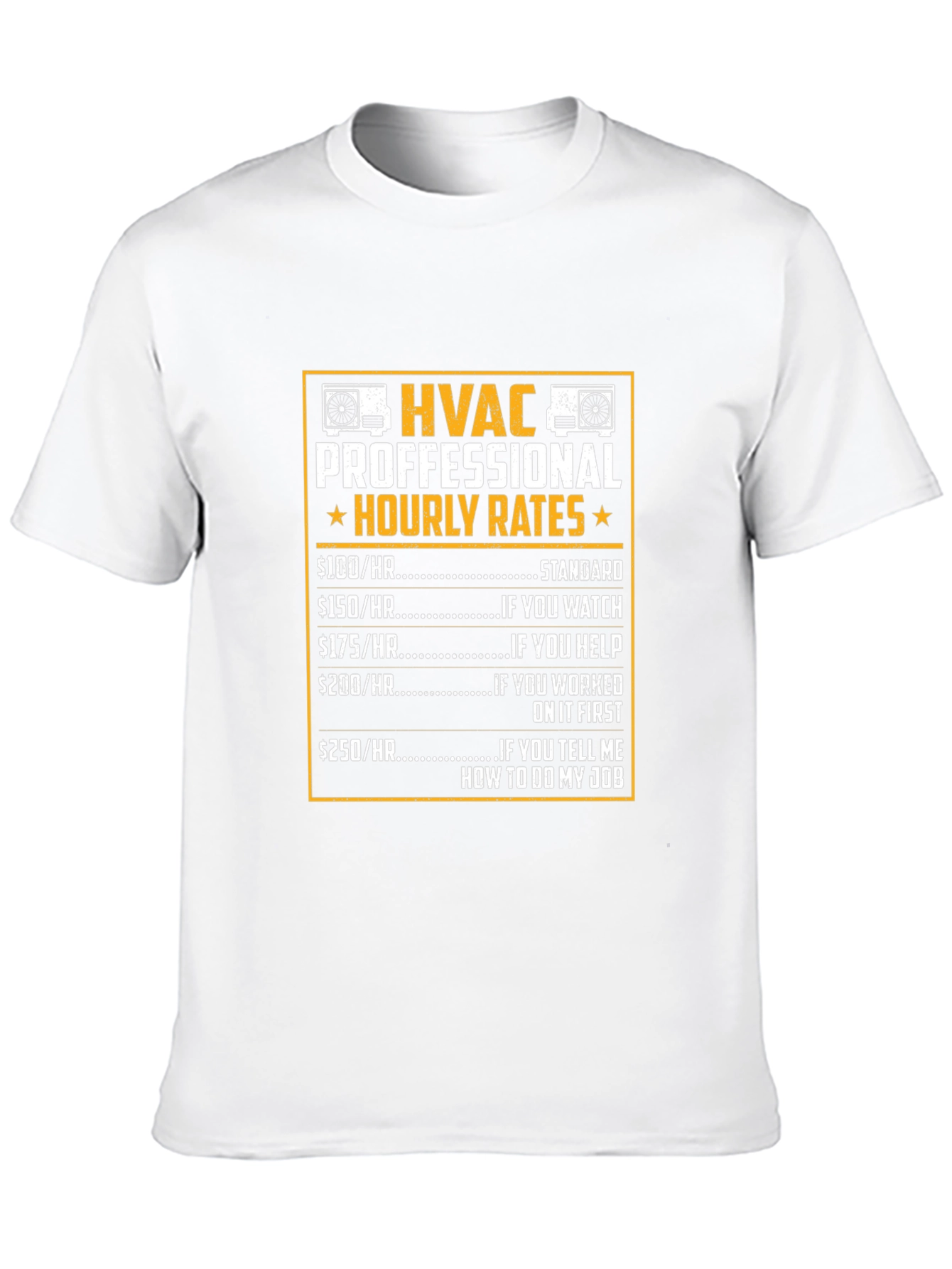 HVAC Pro Hourly Rates Black T-Shirt