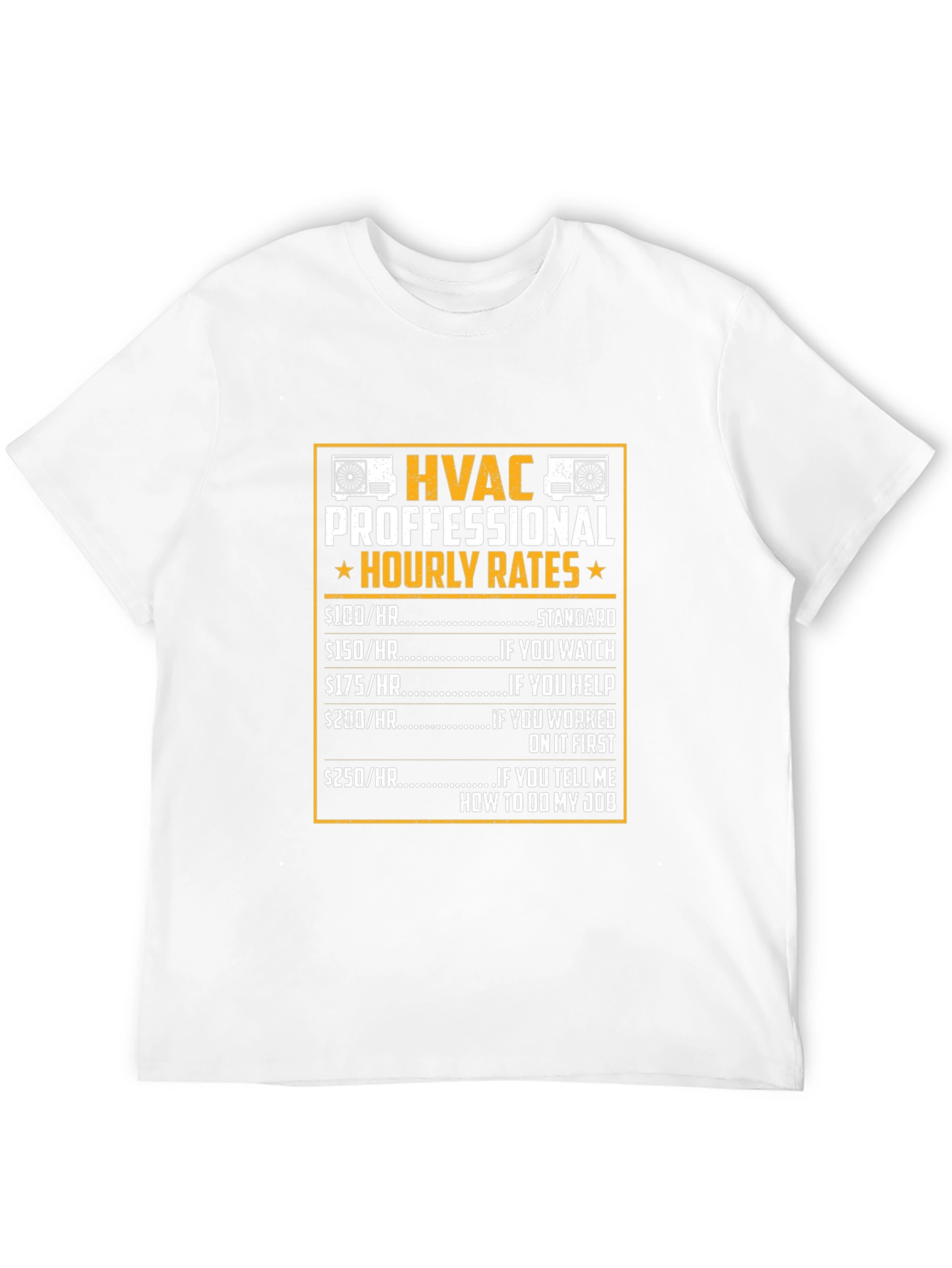 HVAC Pro Hourly Rates Black T-Shirt