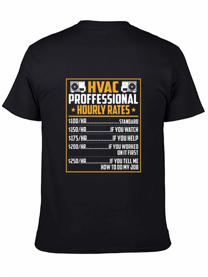 HVAC Pro Hourly Rates Black T-Shirt
