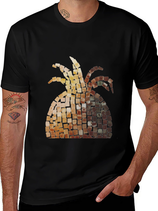 Mosaic Pineapple Graphic Tee - Black