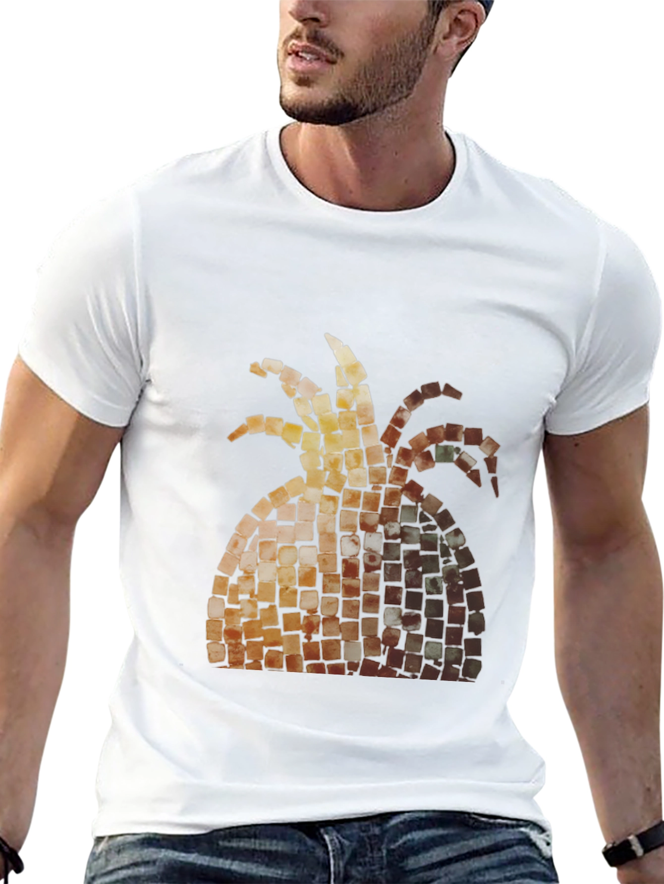 Mosaic Pineapple Graphic Tee - Black