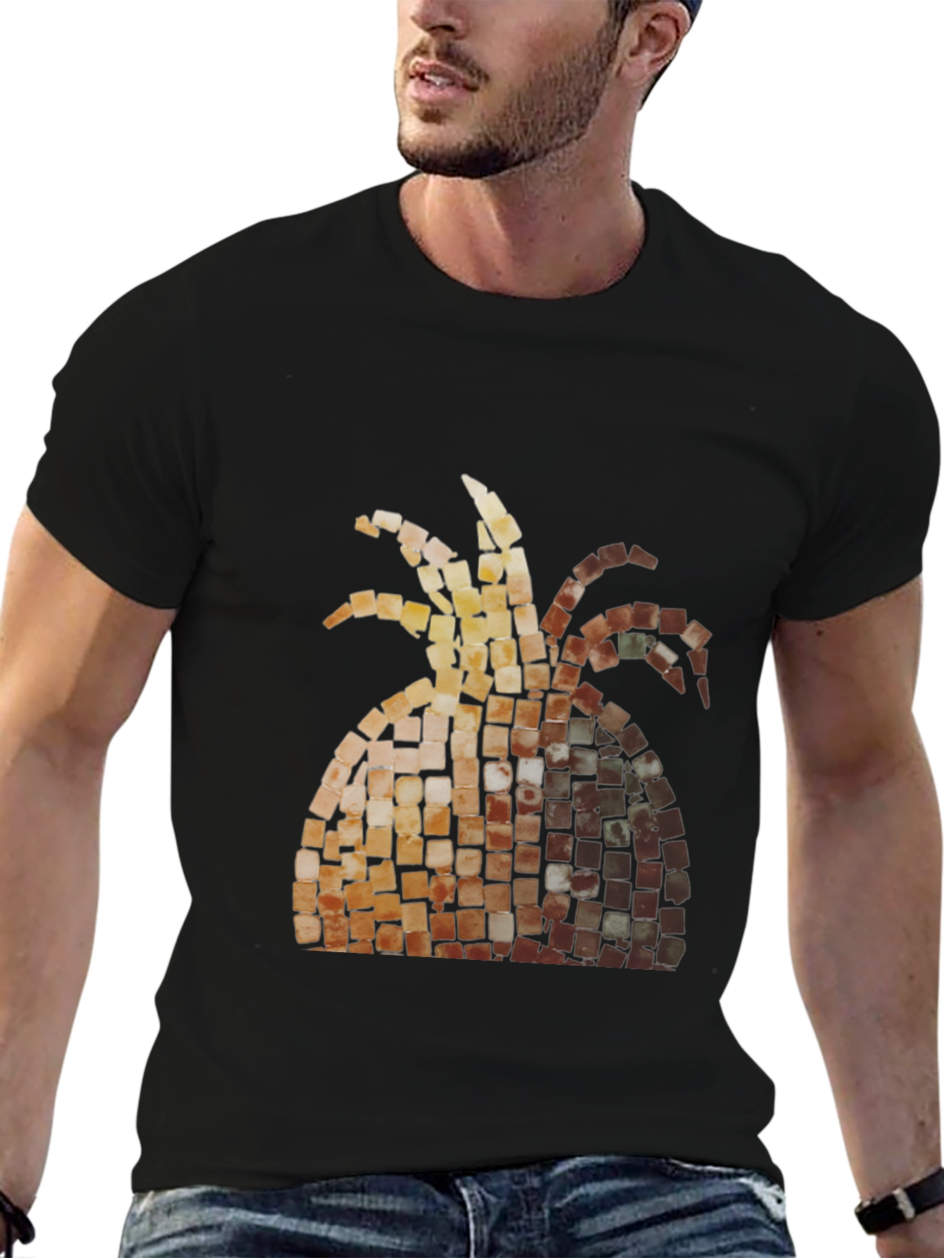 Mosaic Pineapple Graphic Tee - Black