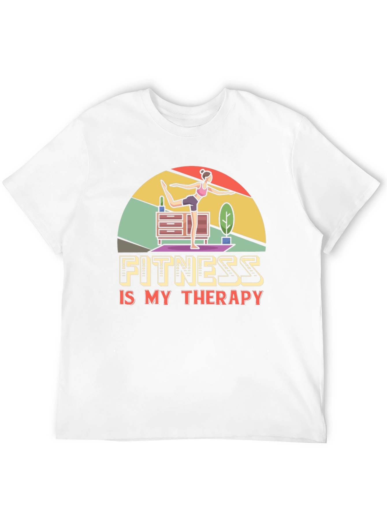 Fitness is My Therapy Graphic Tee - Black