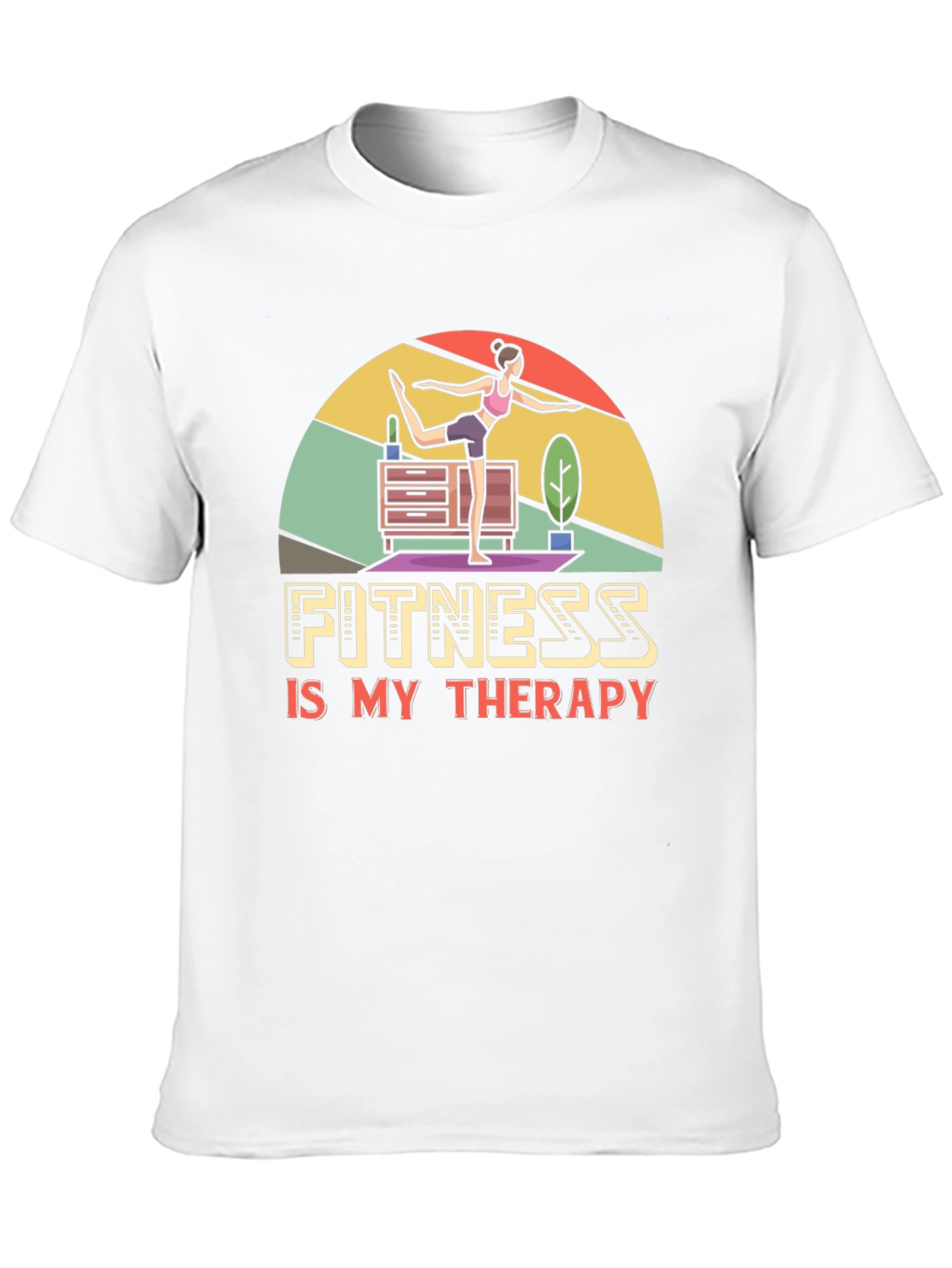 Fitness is My Therapy Graphic Tee - Black