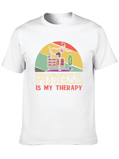 Fitness is My Therapy Graphic Tee - Black