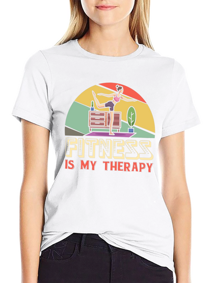 Fitness is My Therapy Graphic Tee - Black