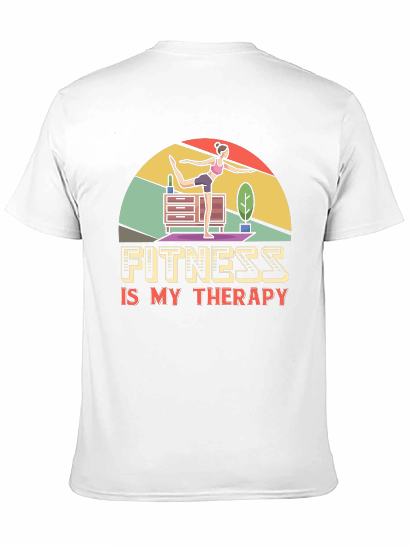 Fitness is My Therapy Graphic Tee - Black