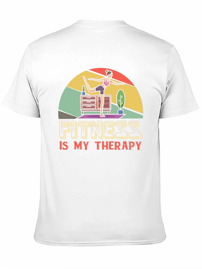 Fitness is My Therapy Graphic Tee - Black
