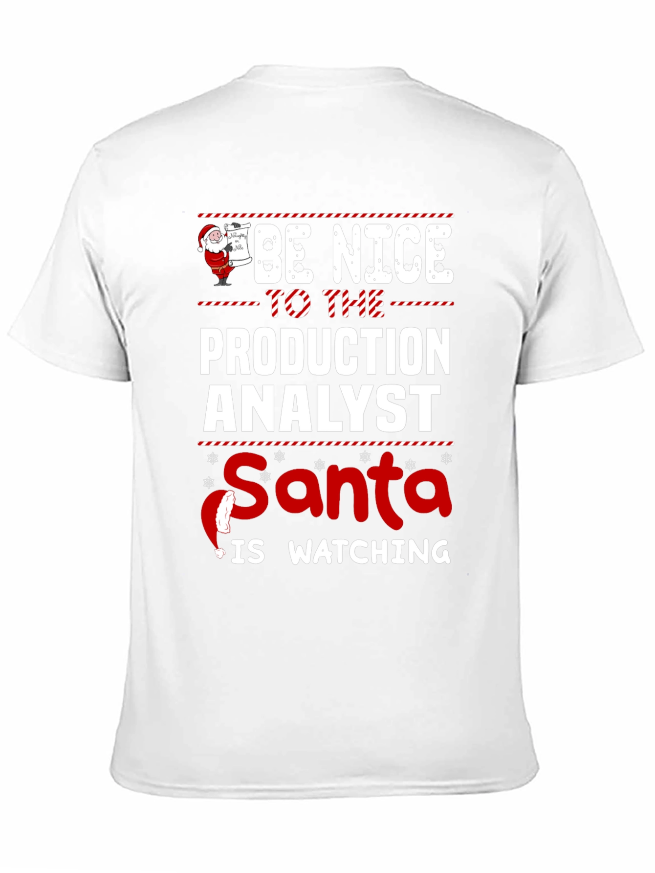 Funny Production Analyst Santa Watching Christmas T-Shirt