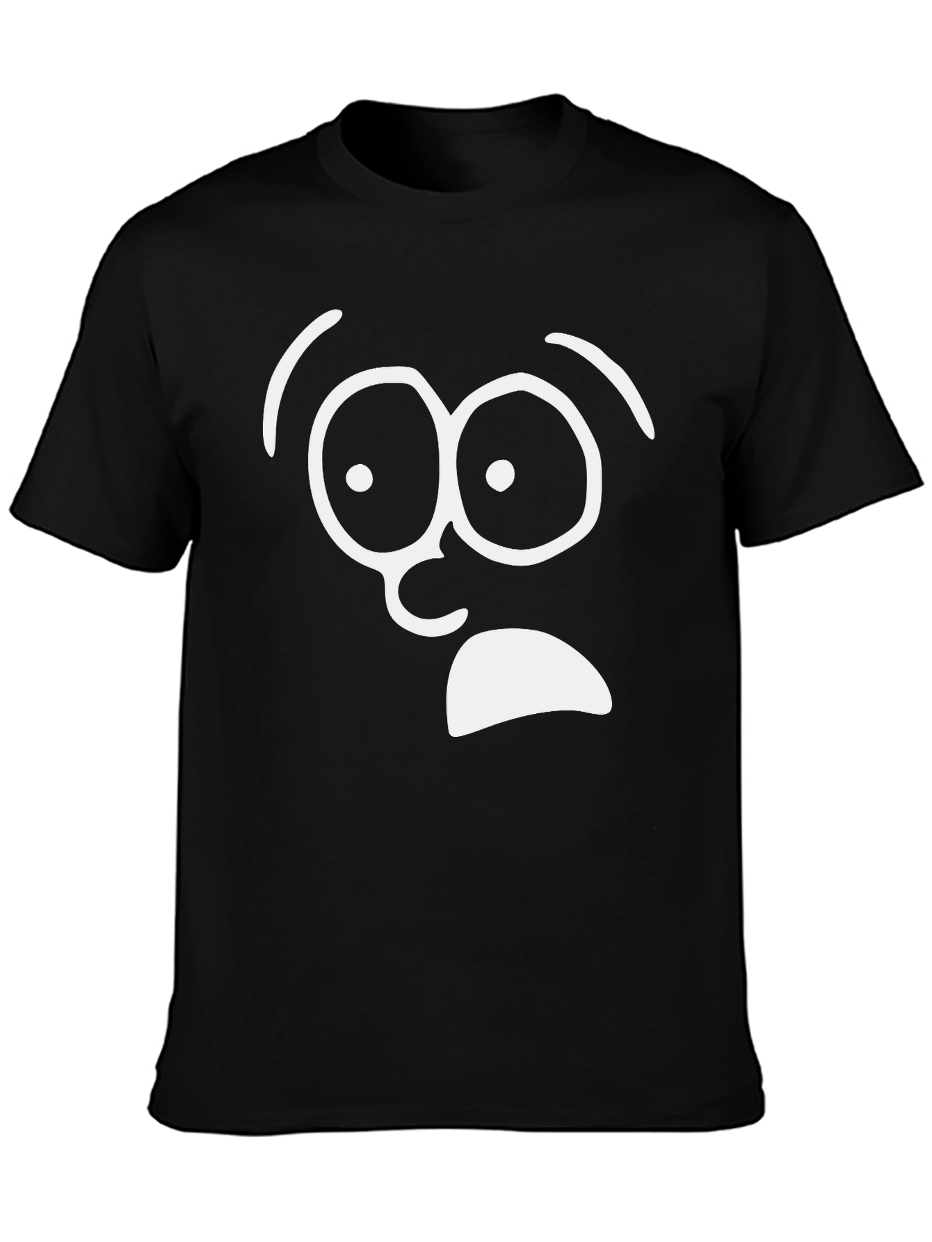 Shocked Face Graphic T-Shirt - Black Cotton Tee