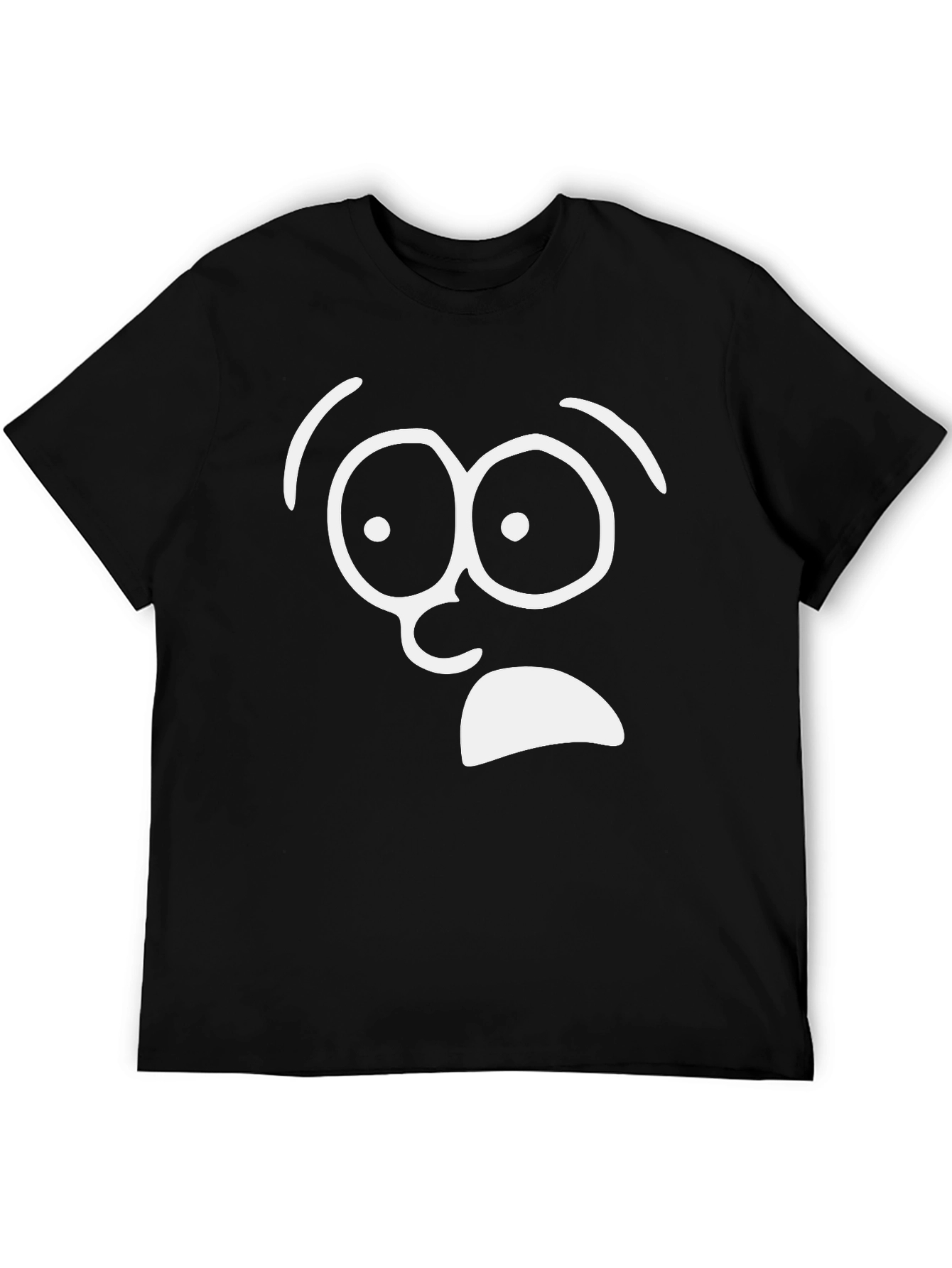 Shocked Face Graphic T-Shirt - Black Cotton Tee