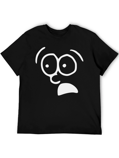 Shocked Face Graphic T-Shirt - Black Cotton Tee