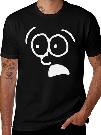 Shocked Face Graphic T-Shirt - Black Cotton Tee
