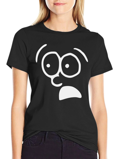 Shocked Face Graphic T-Shirt - Black Cotton Tee