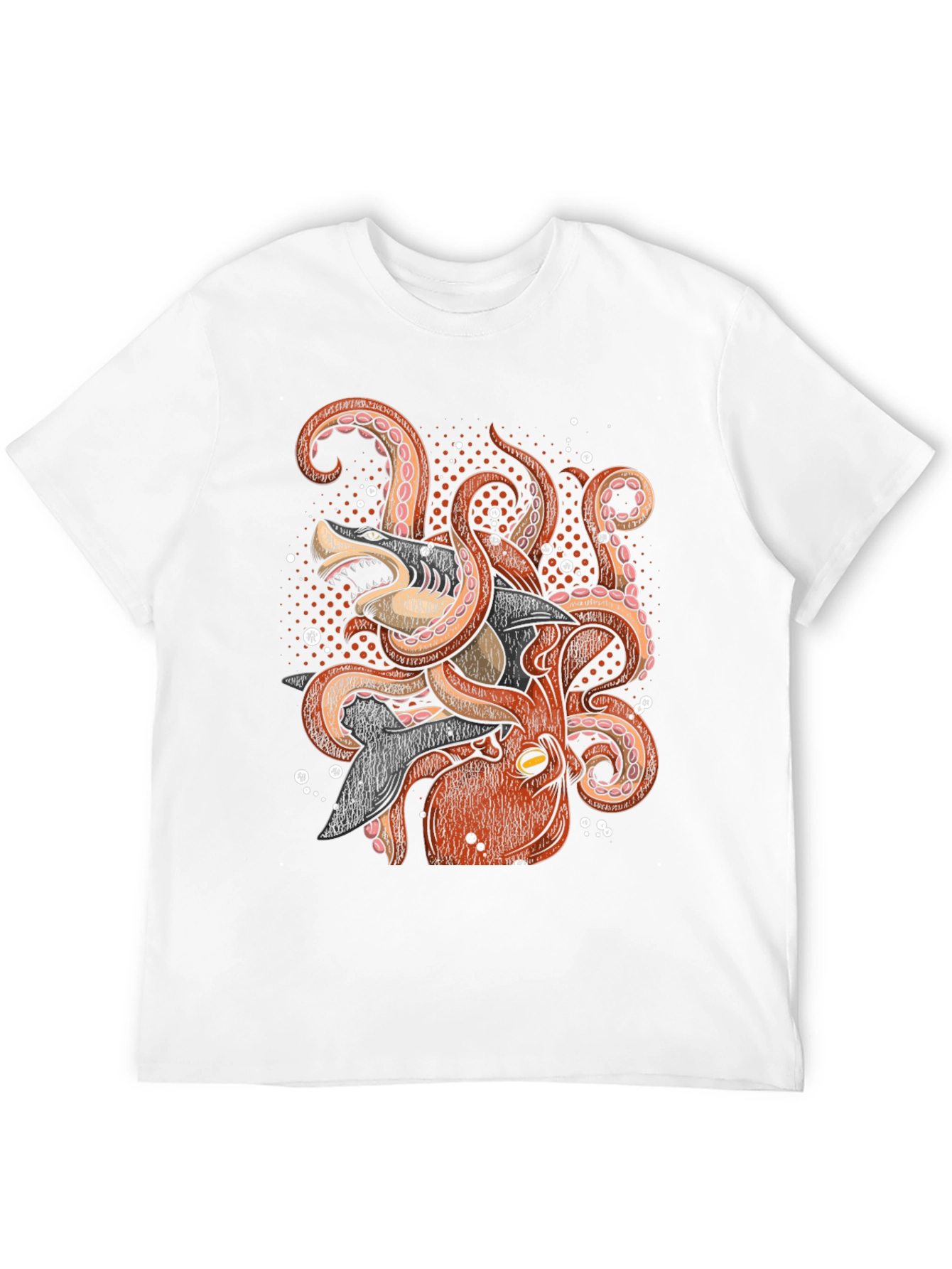 Octopus vs Shark Graphic Tee - Black