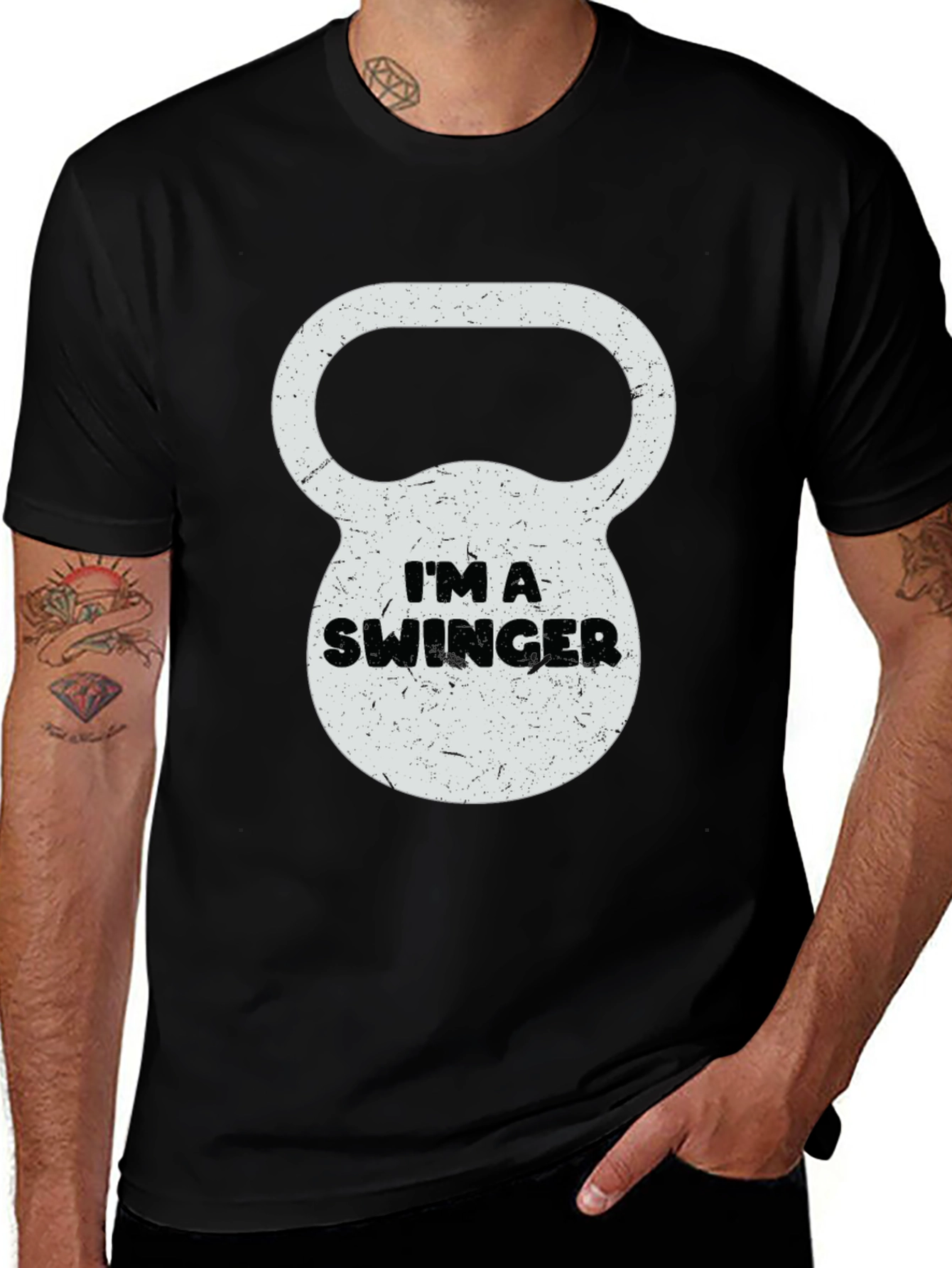 Im a Swinger Kettlebell Graphic Tee - Black