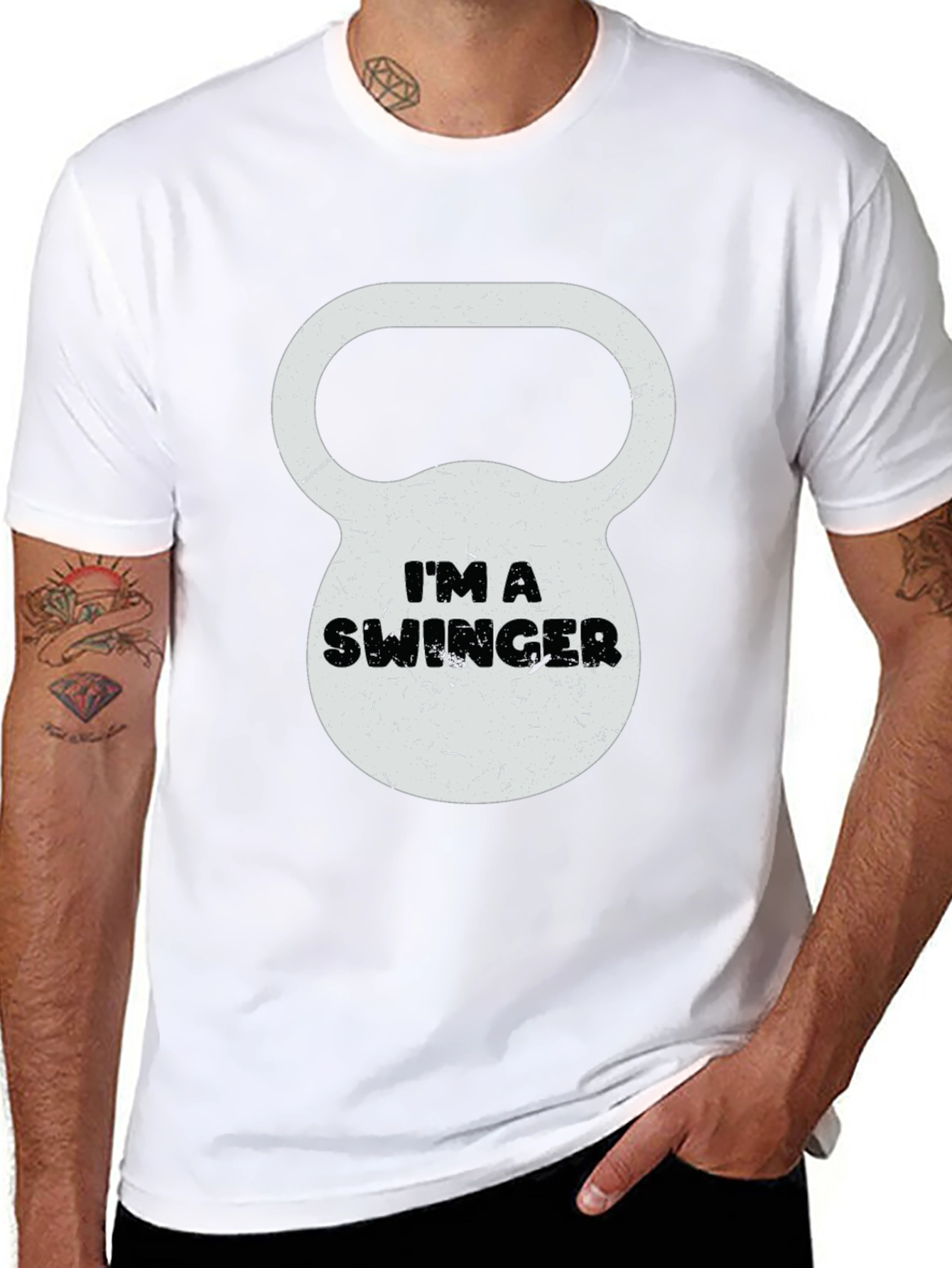 Im a Swinger Kettlebell Graphic Tee - Black