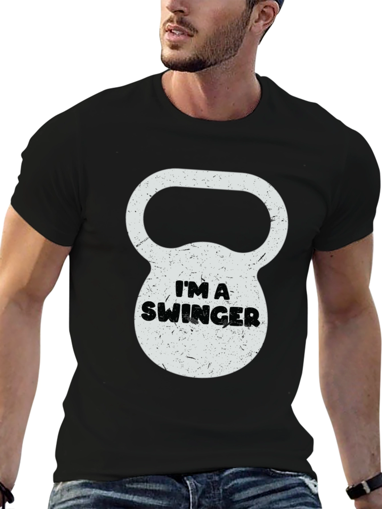 Im a Swinger Kettlebell Graphic Tee - Black