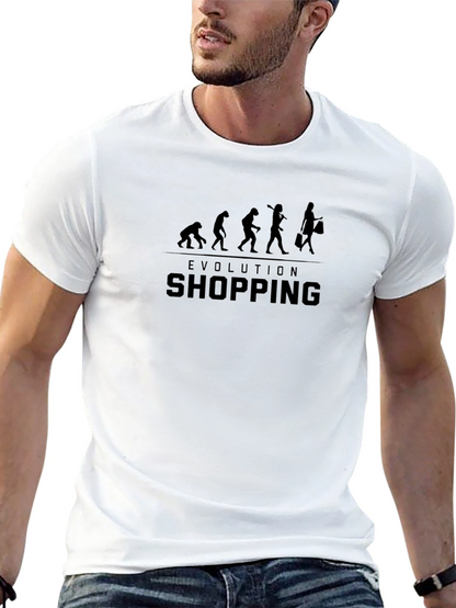 Evolution of Shopping Black T-Shirt
