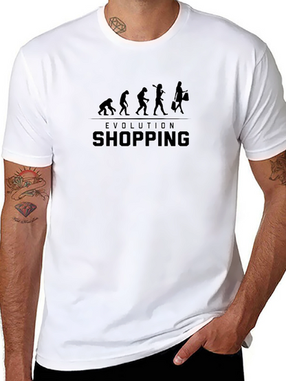 Evolution of Shopping Black T-Shirt