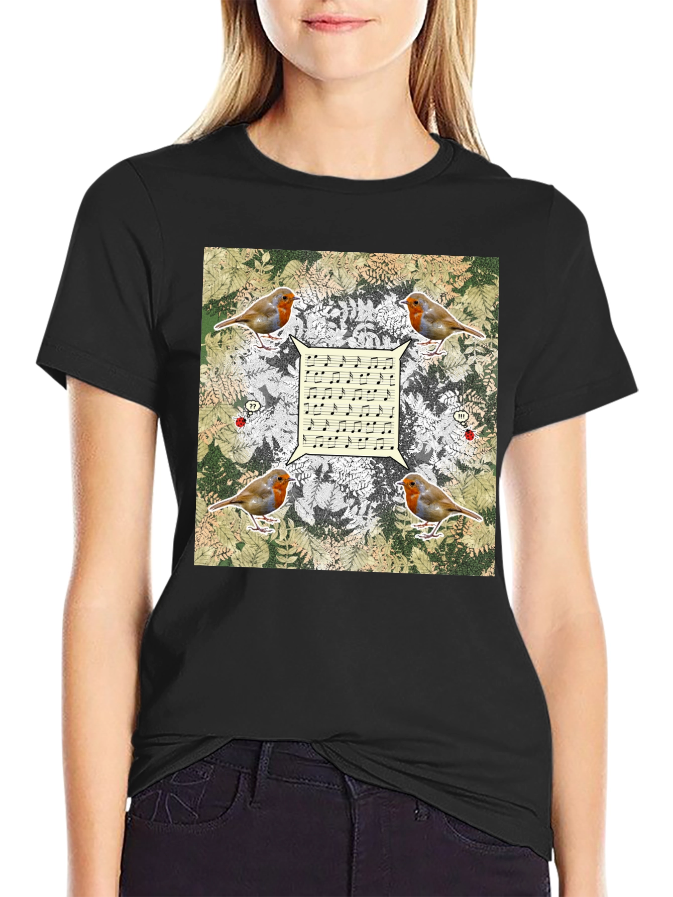 Robin Music Notes T-Shirt