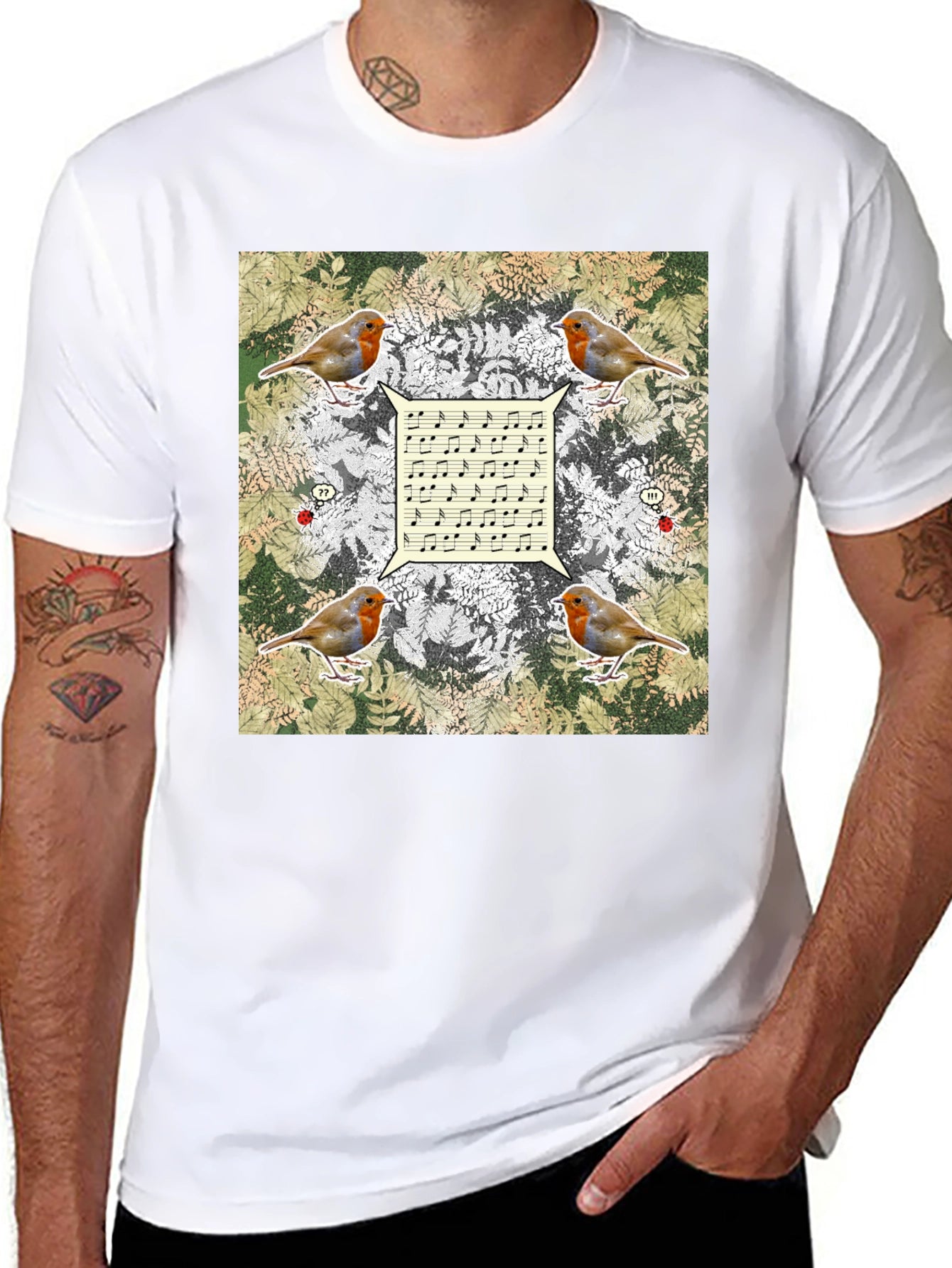 Robin Music Notes T-Shirt