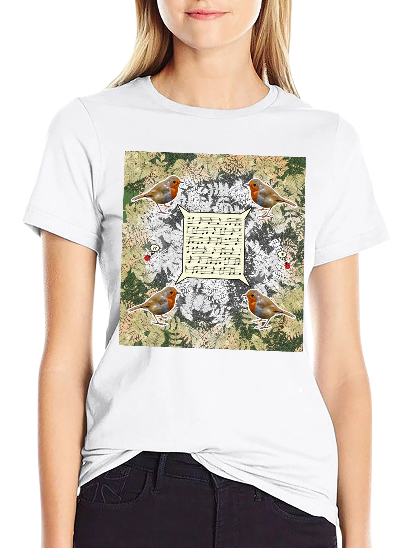Robin Music Notes T-Shirt