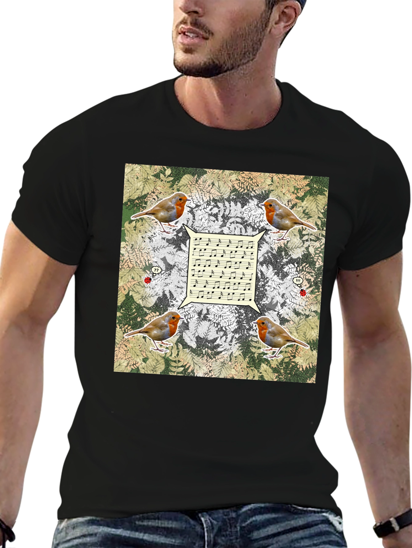 Robin Music Notes T-Shirt