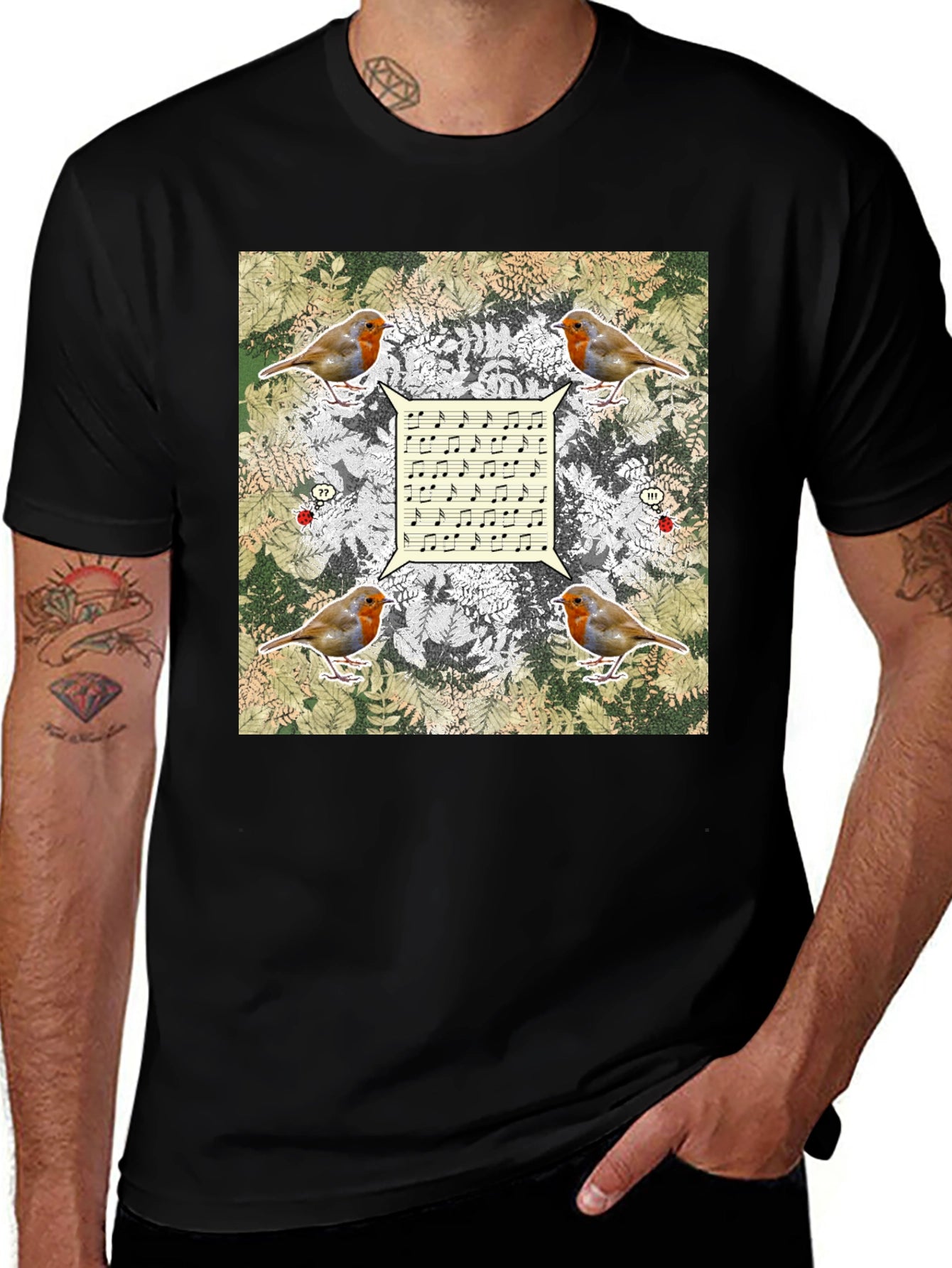 Robin Music Notes T-Shirt