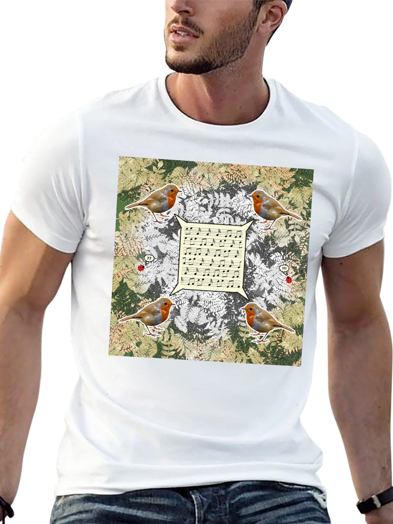 Robin Music Notes T-Shirt