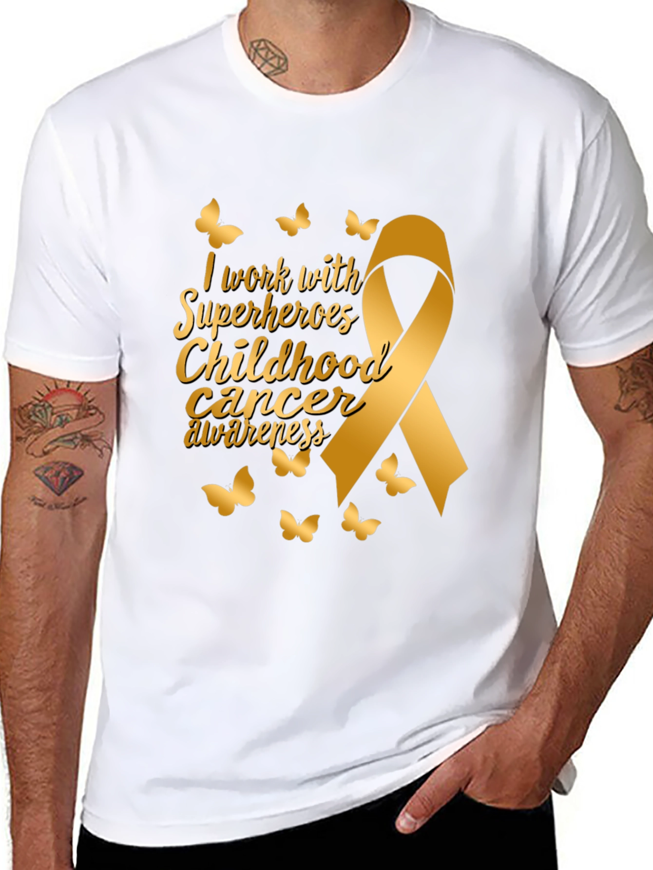 Childhood Cancer Awareness Ribbon Butterfly T-Shirt