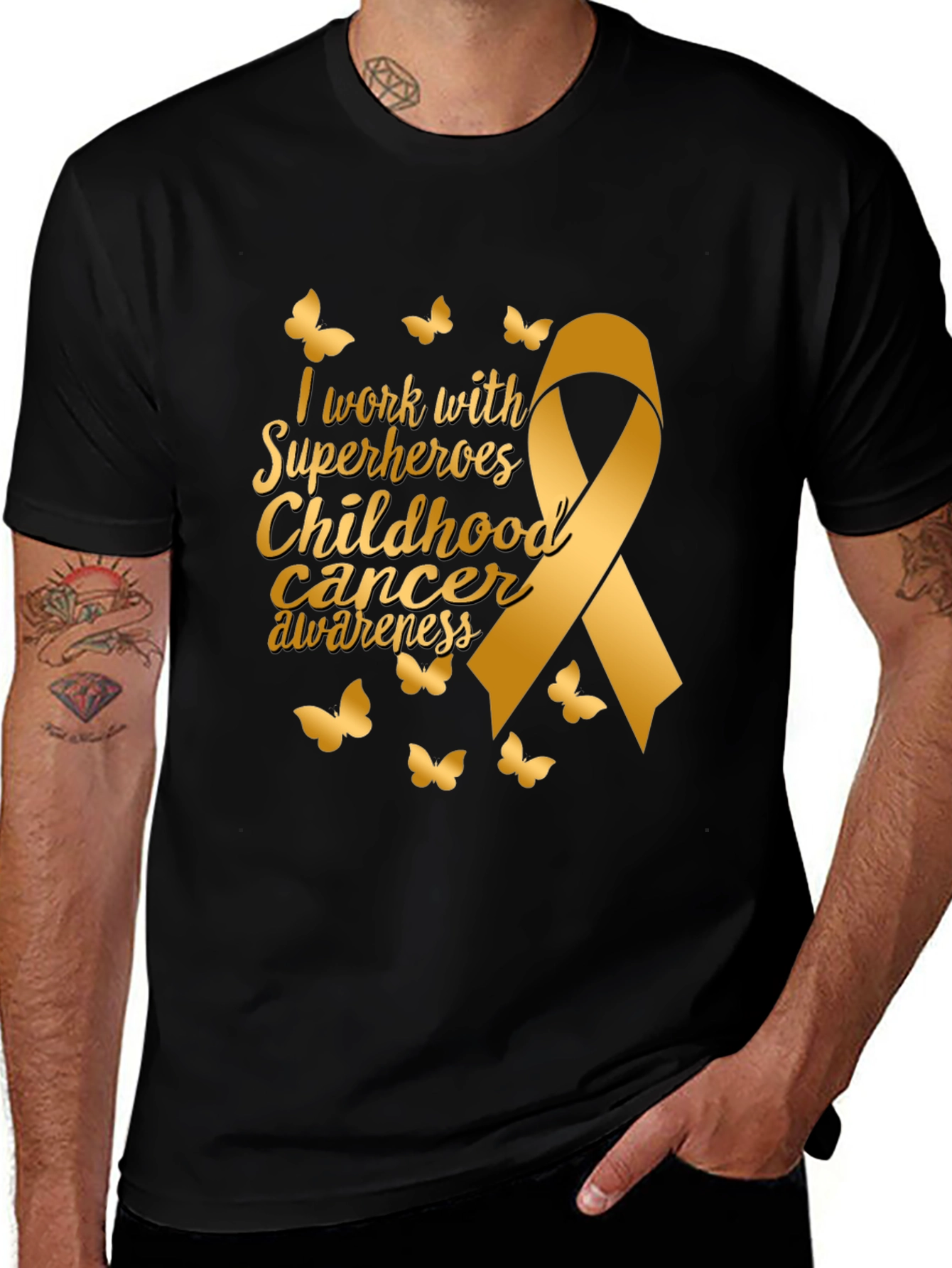 Childhood Cancer Awareness Ribbon Butterfly T-Shirt