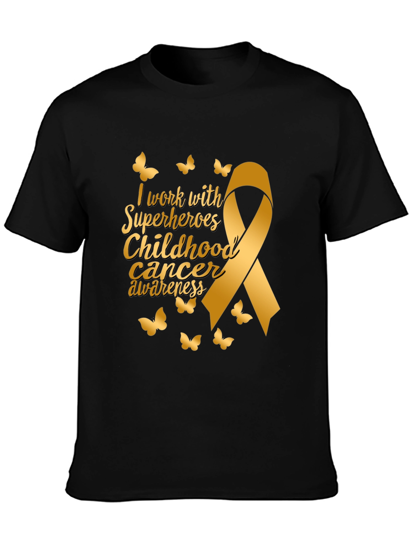 Childhood Cancer Awareness Ribbon Butterfly T-Shirt