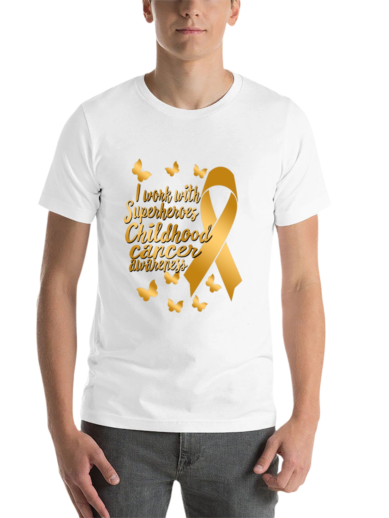 Childhood Cancer Awareness Ribbon Butterfly T-Shirt