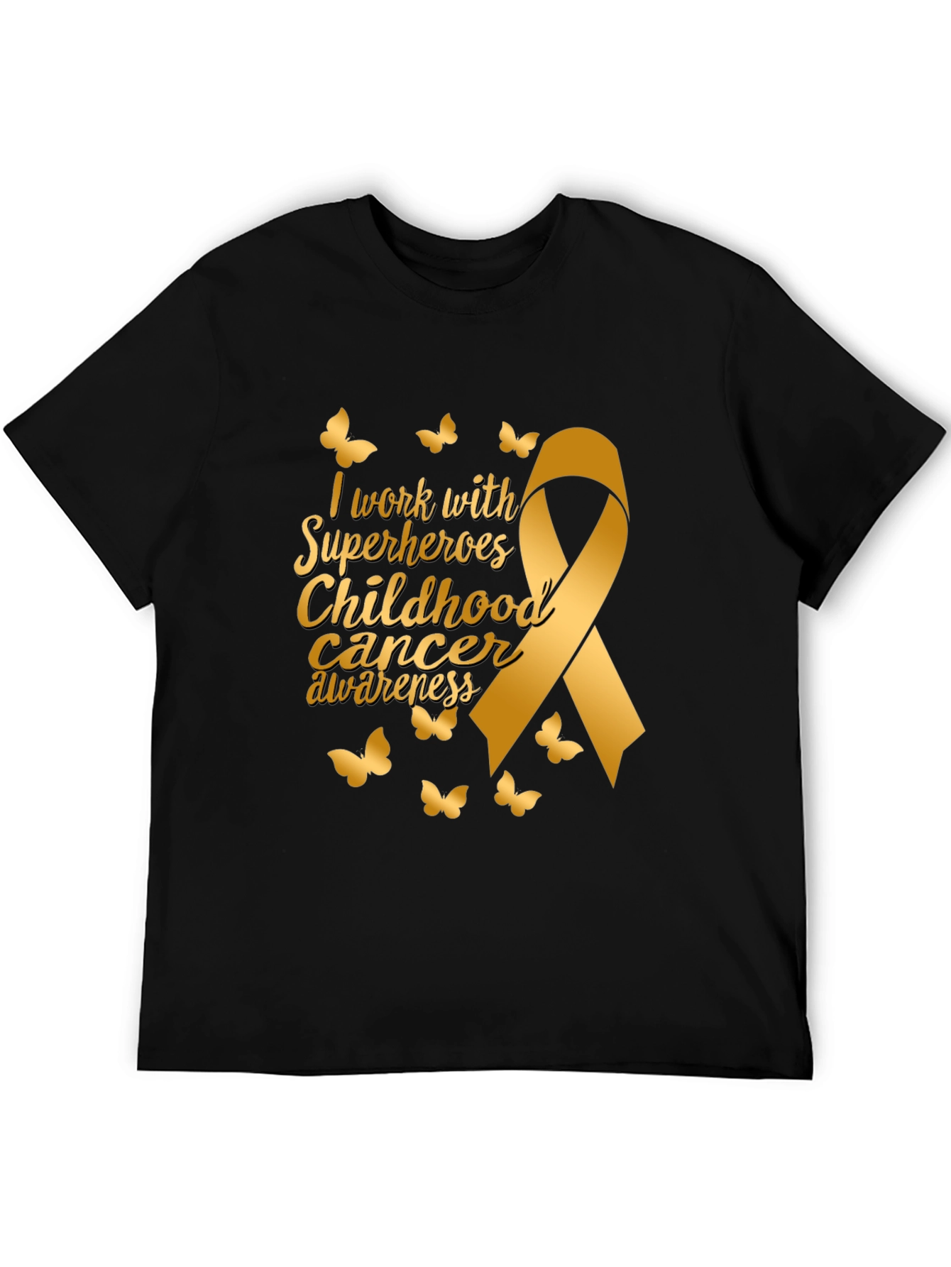 Childhood Cancer Awareness Ribbon Butterfly T-Shirt