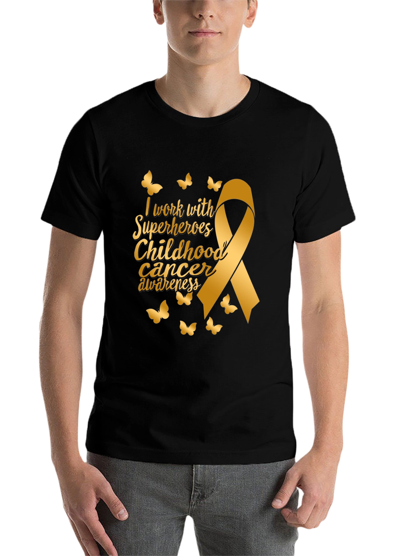 Childhood Cancer Awareness Ribbon Butterfly T-Shirt