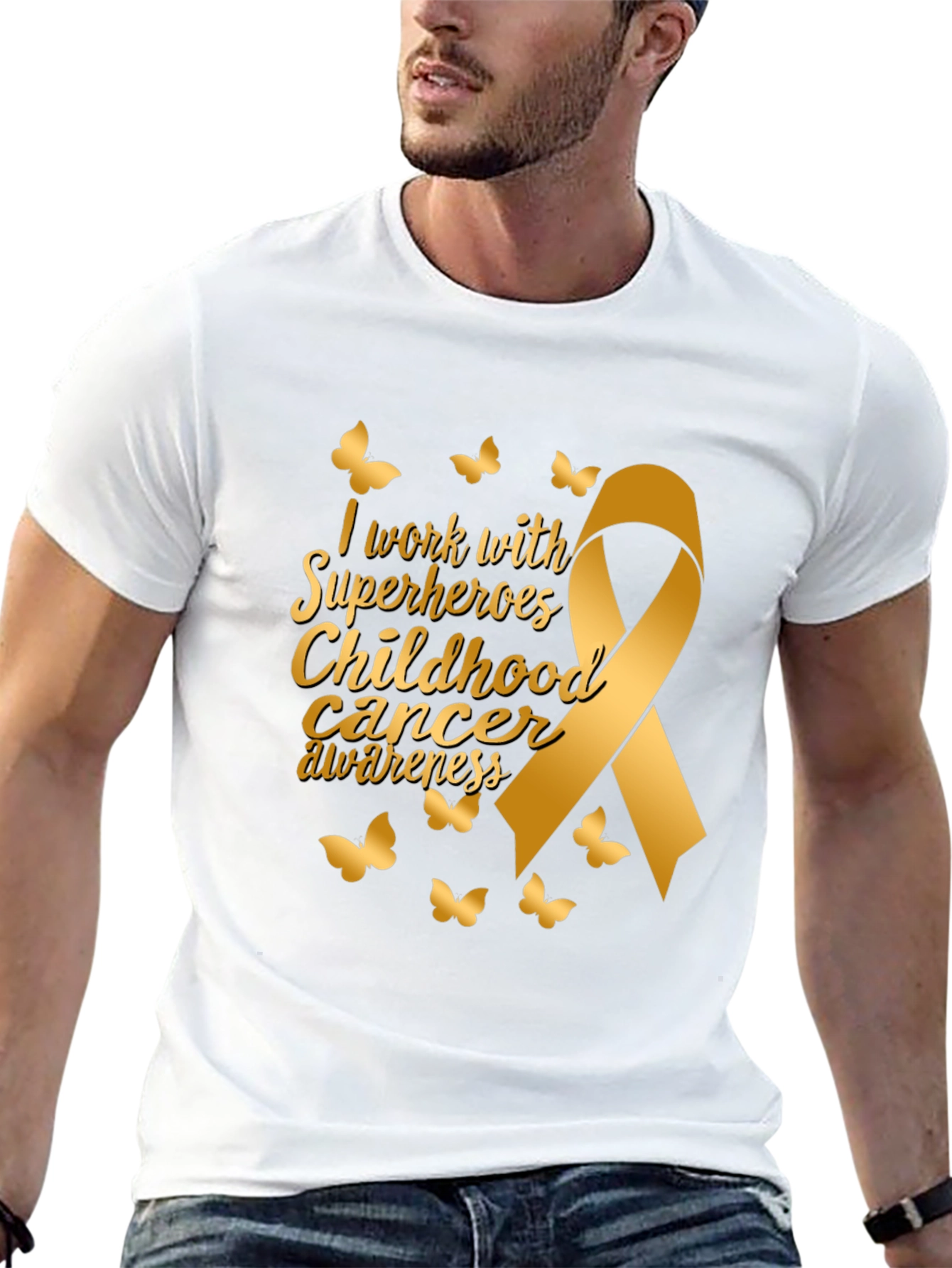 Childhood Cancer Awareness Ribbon Butterfly T-Shirt