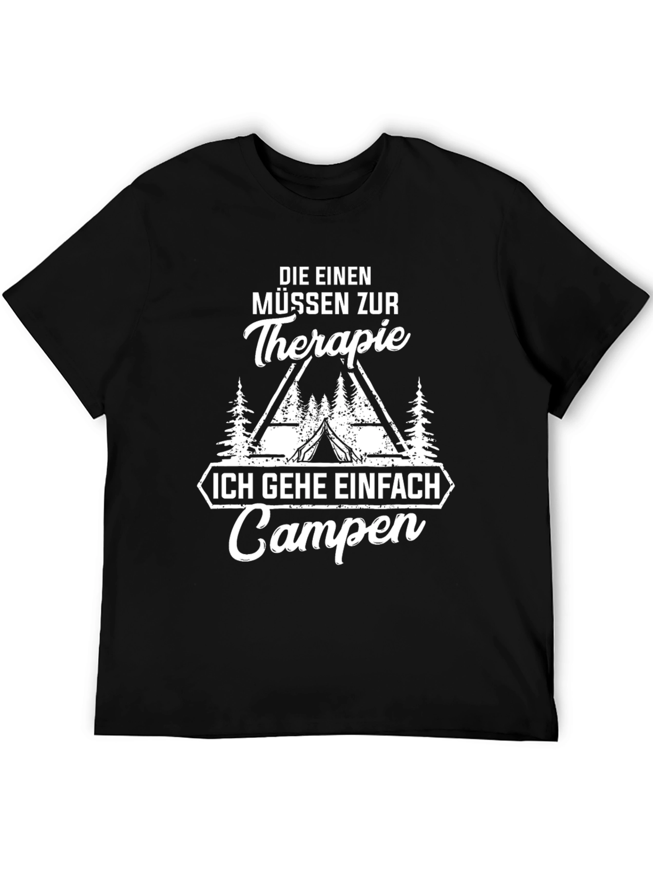 Camping Therapy Graphic Tee - Unisex Black T-Shirt