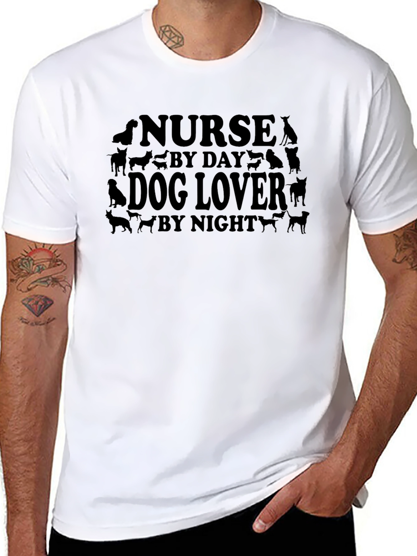 Nurse Dog Lover Novelty Graphic T-Shirt