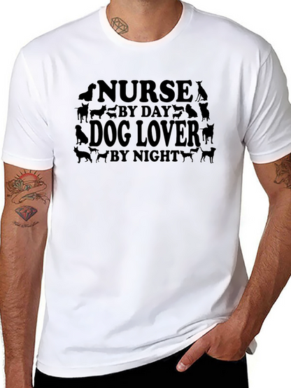 Nurse Dog Lover Novelty Graphic T-Shirt
