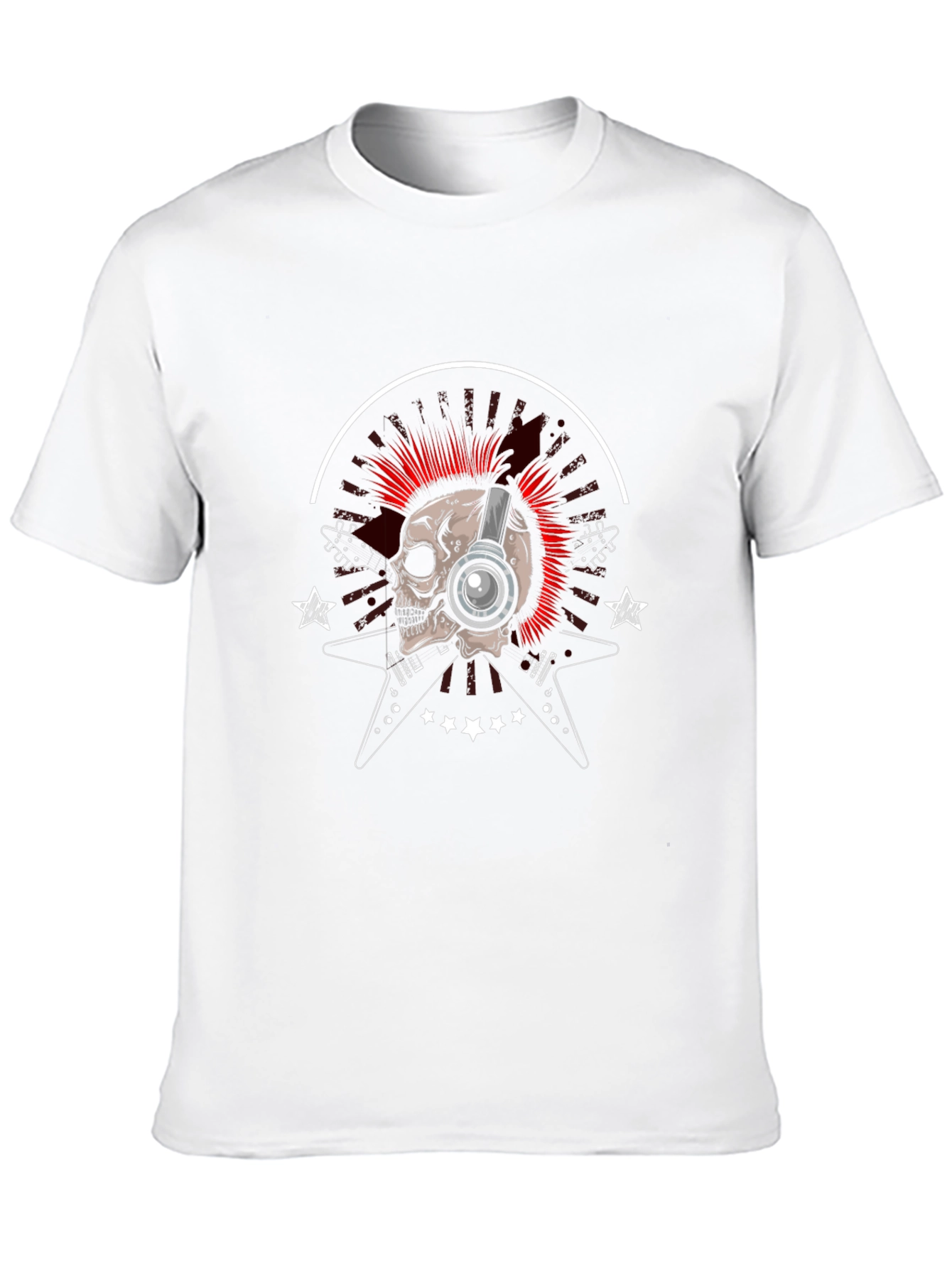 Skull & Guitars Graphic Tee - Rock Music Style