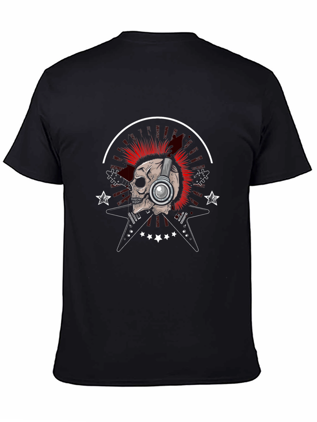 Skull & Guitars Graphic Tee - Rock Music Style